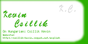 kevin csillik business card